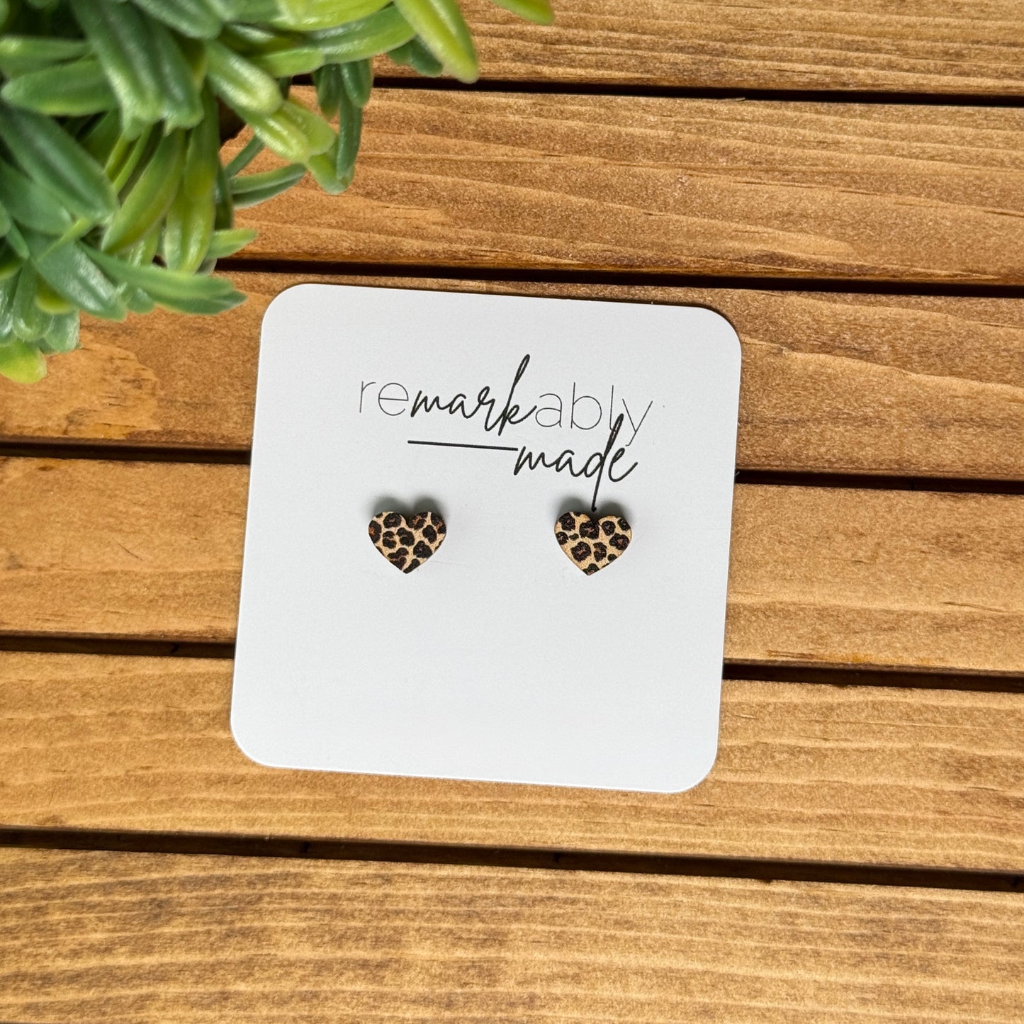 Heart Shaped Cheetah Earrings