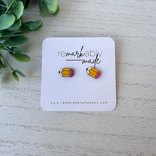 Teacher Wood Pencil Earrings