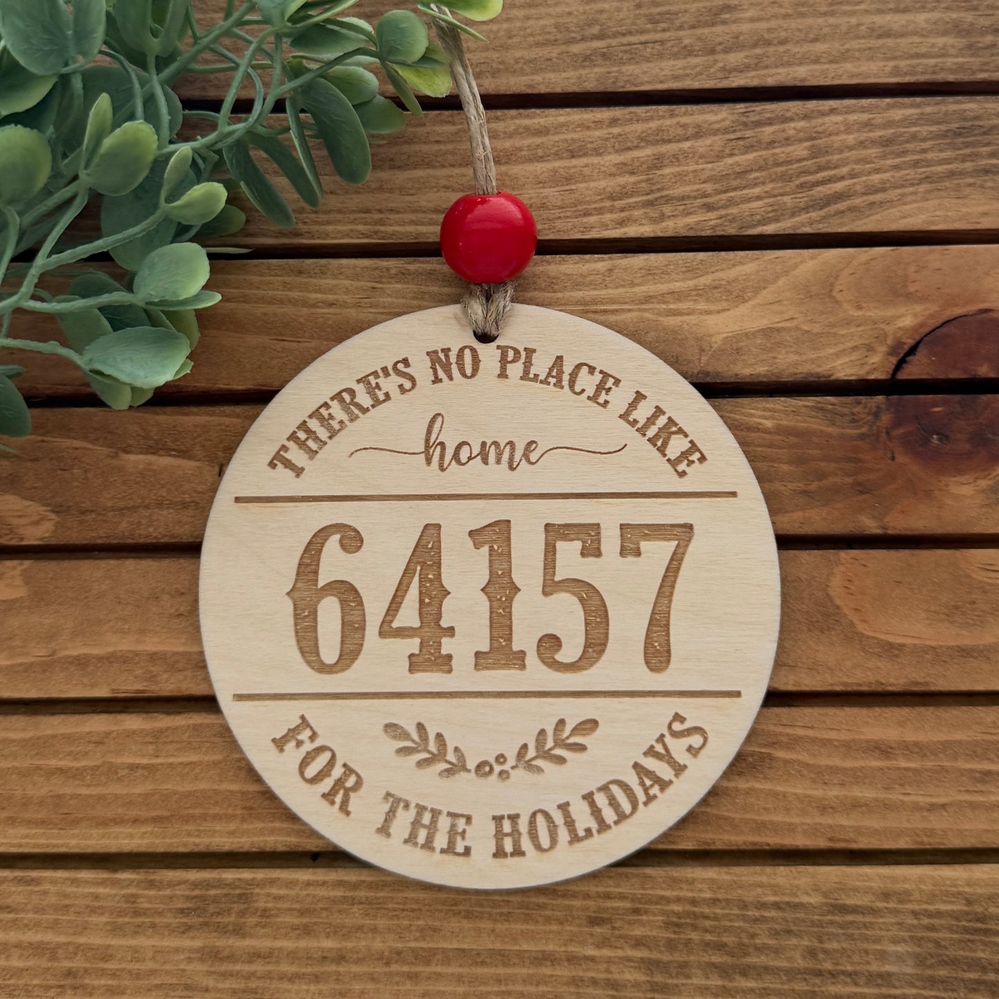 Personalized wooden ZIP Code ornament. New home￼