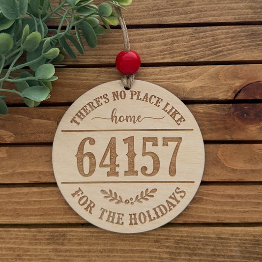Personalized wooden ZIP Code ornament. New home￼