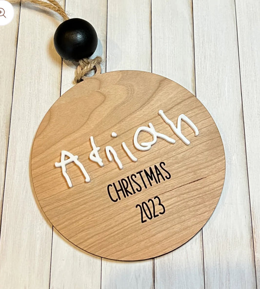 Personalized Handwriting Ornament