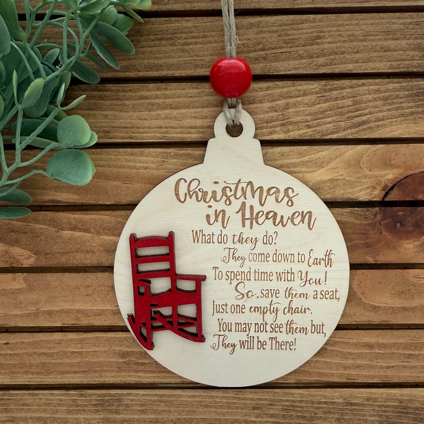 Christmas In Heaven Wooden Ornament