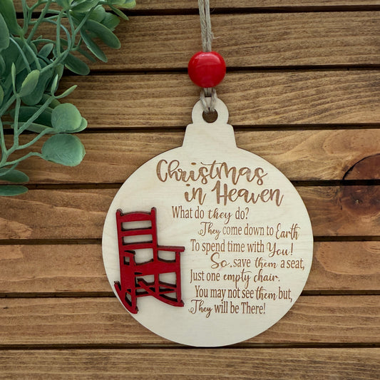Christmas In Heaven Wooden Ornament