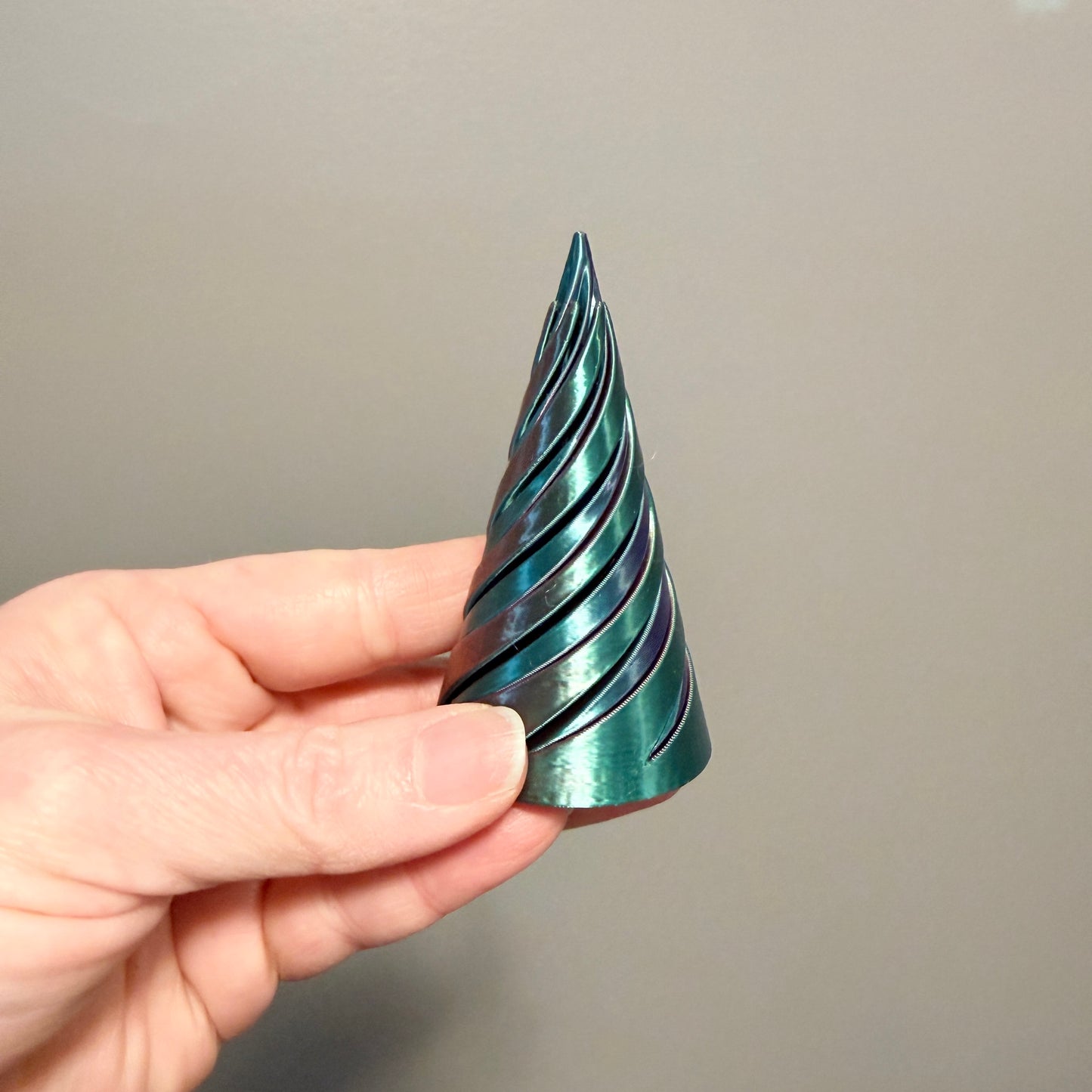 Green and purple cone fidget