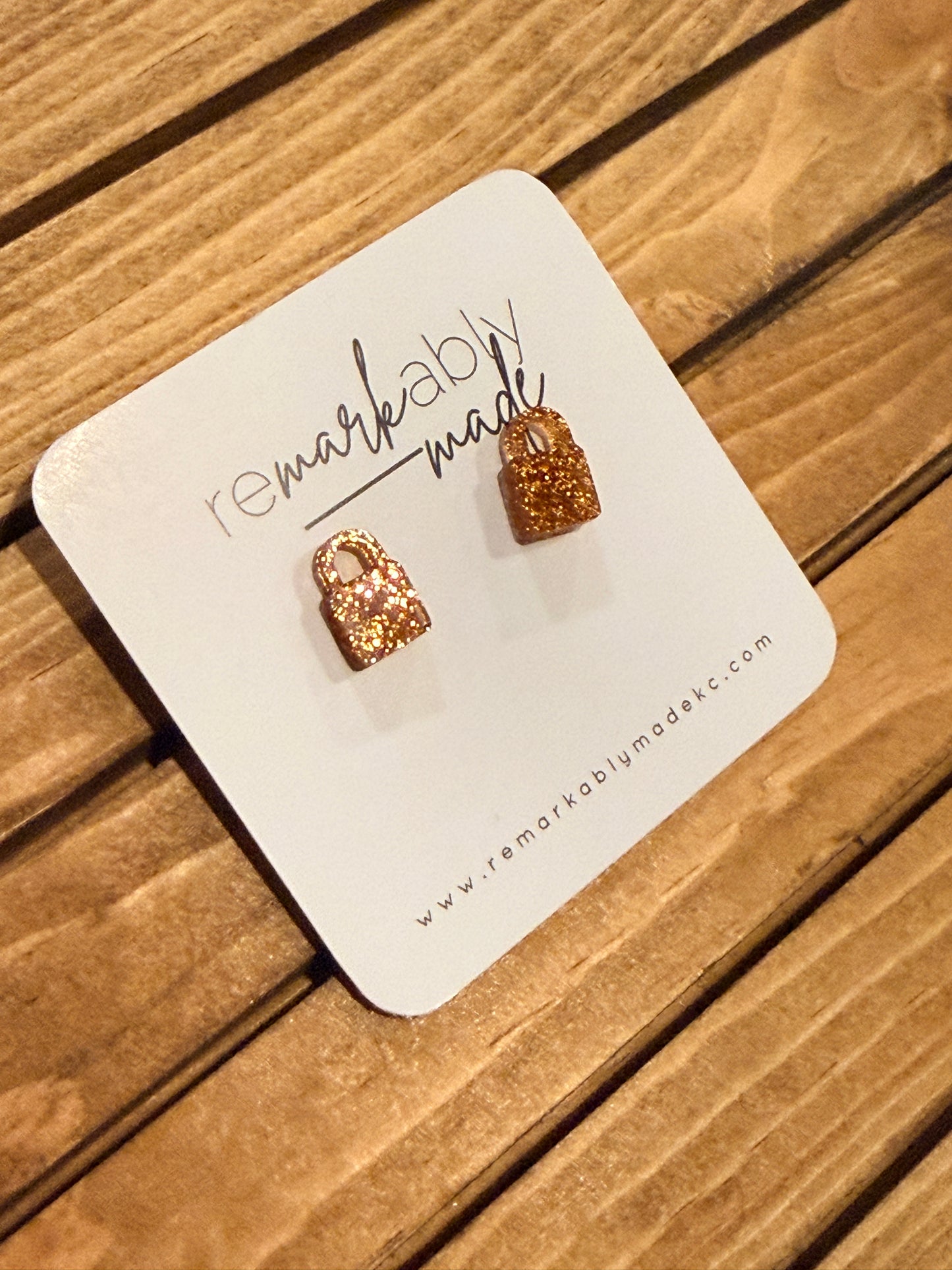 Orange glitter padlocks